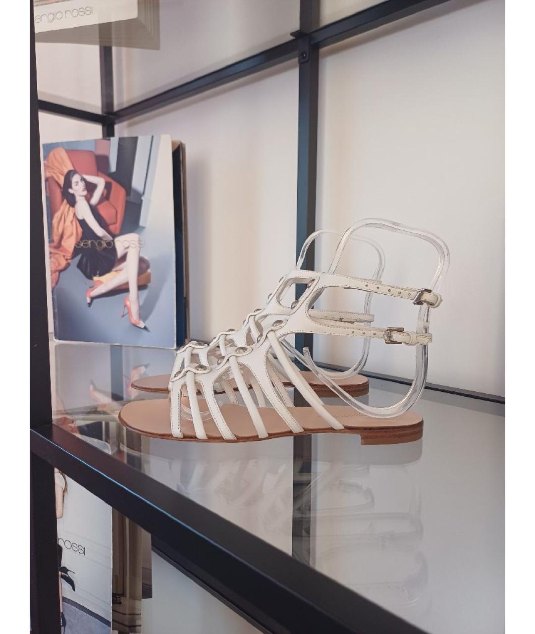 GIANVITO ROSSI Белые кожаные босоножки, фото 2