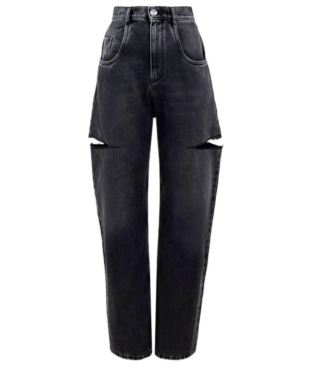 MAISON MARGIELA Антрацитовые хлопковые прямые джинсы, фото 1