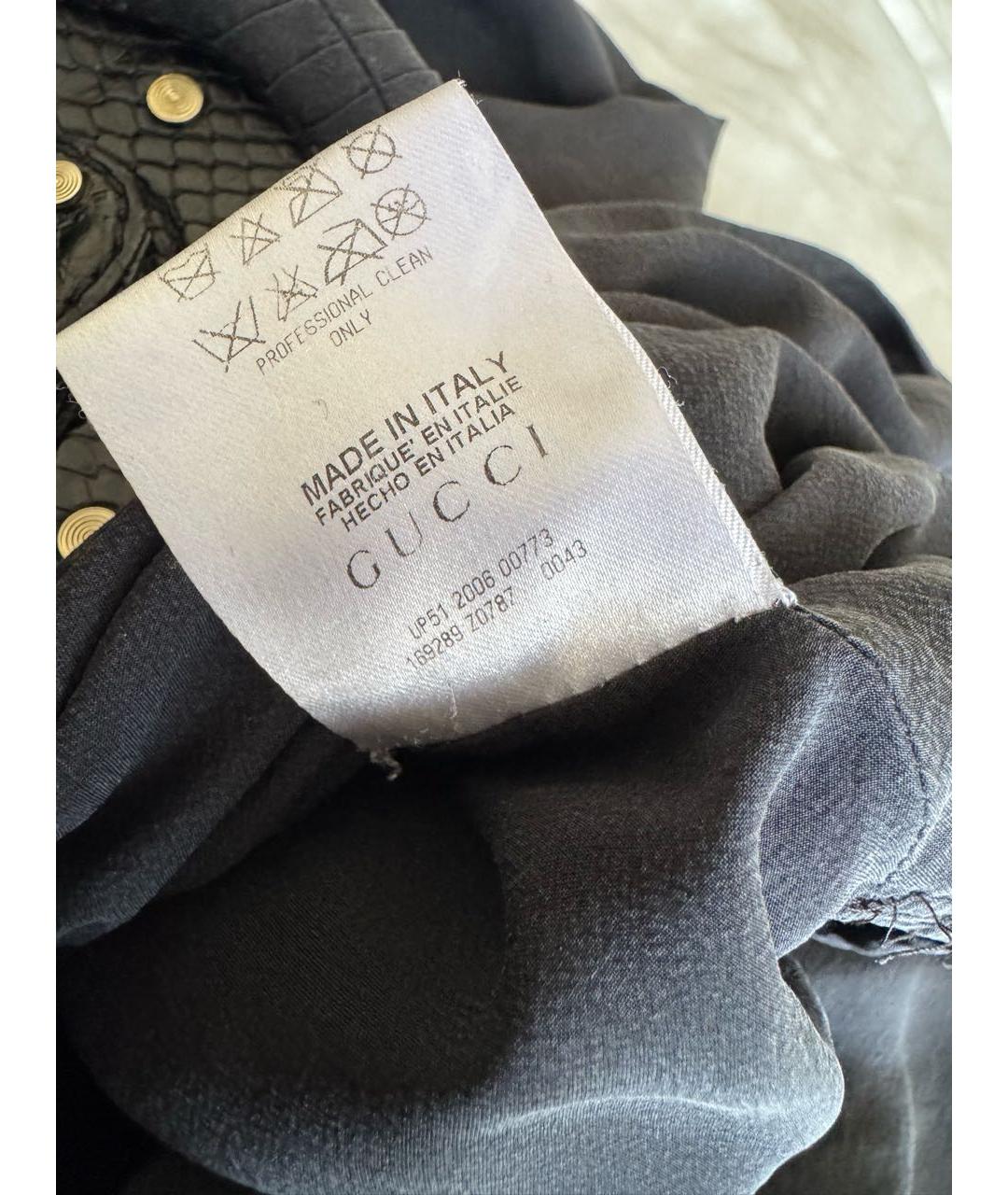 GUCCI Черное шелковое повседневное платье, фото 4