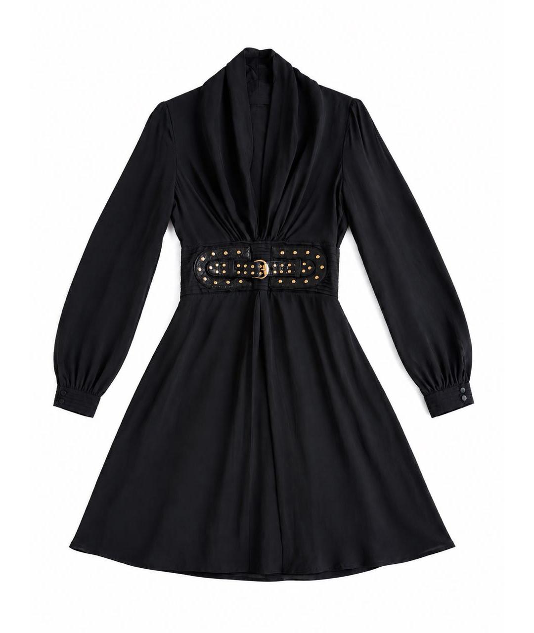 GUCCI Черное шелковое повседневное платье, фото 1