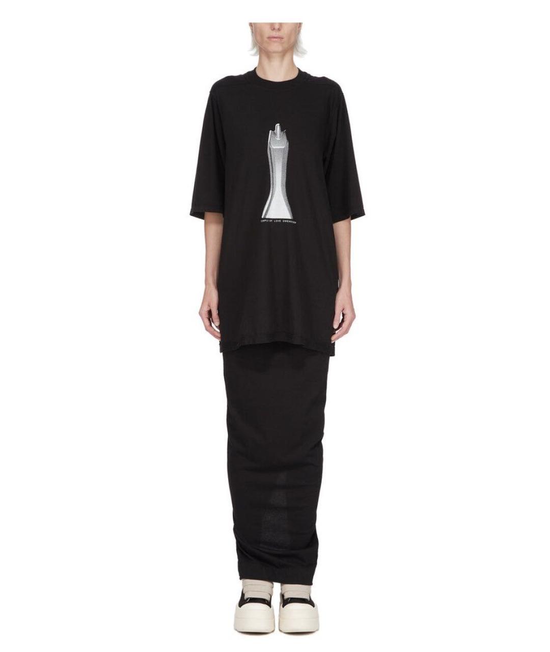 RICK OWENS DRKSHDW Черная хлопковая юбка макси, фото 4