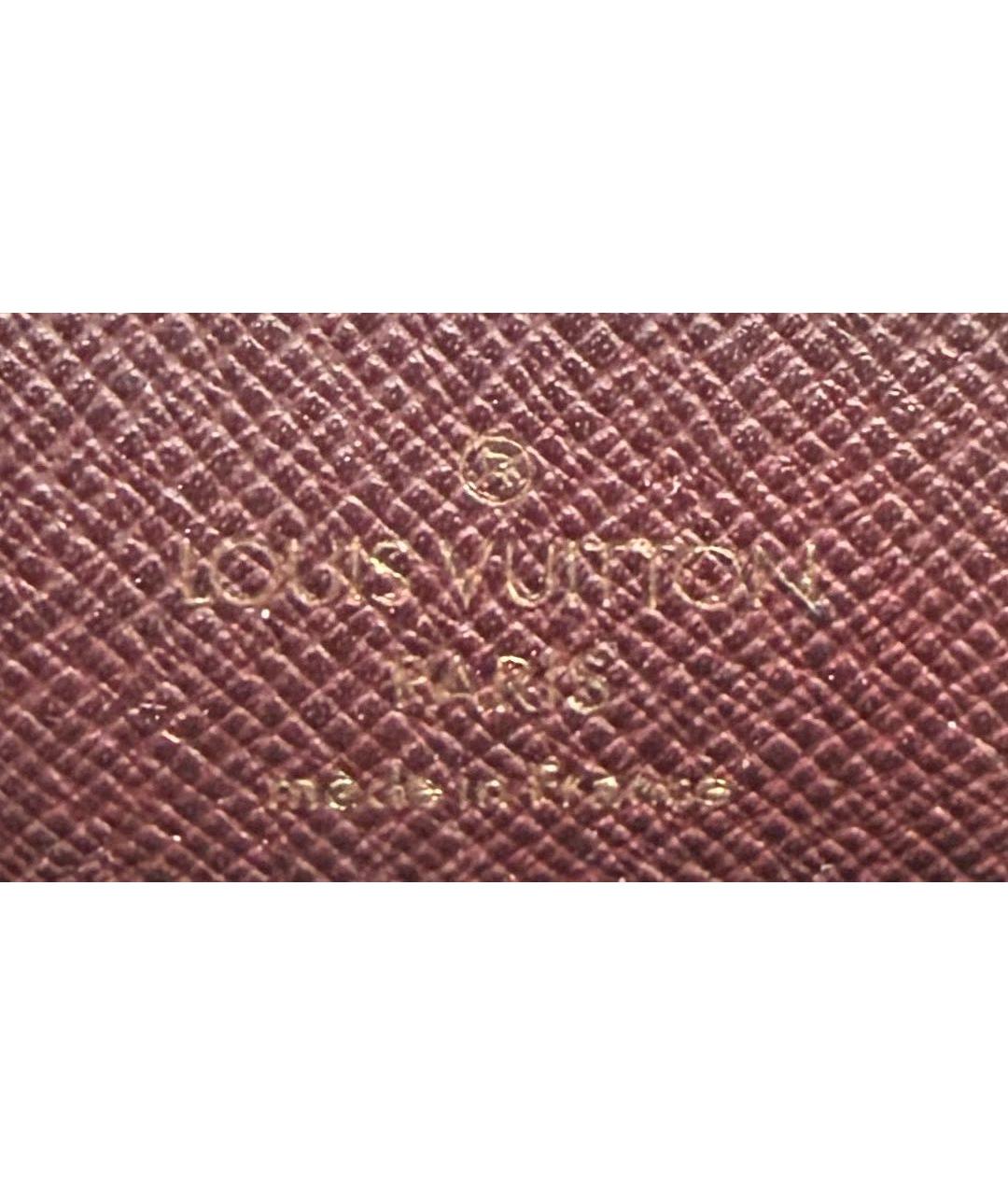 LOUIS VUITTON Бордовая кожаная барсетка, фото 7