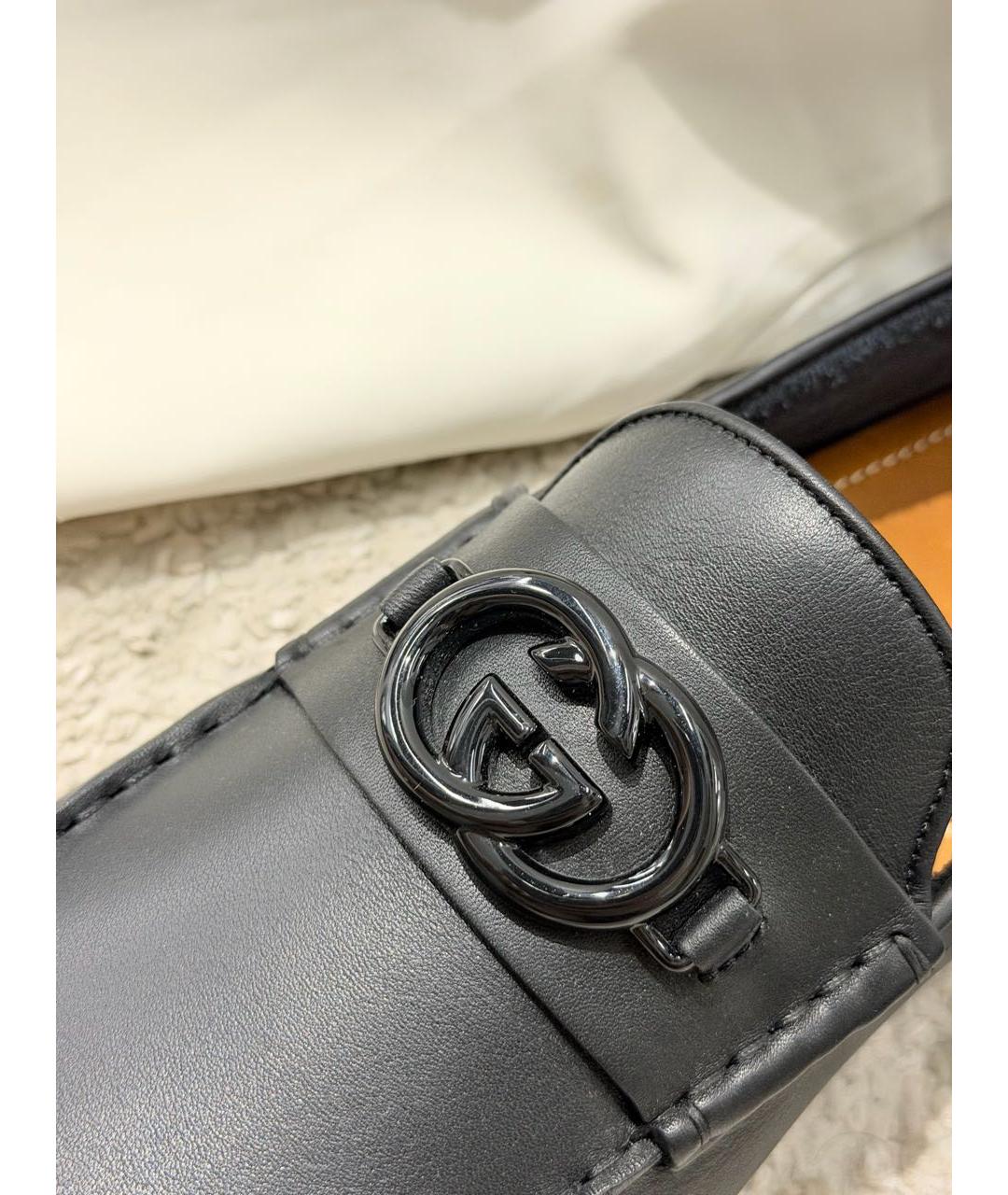 GUCCI Черные кожаные мокасины, фото 5