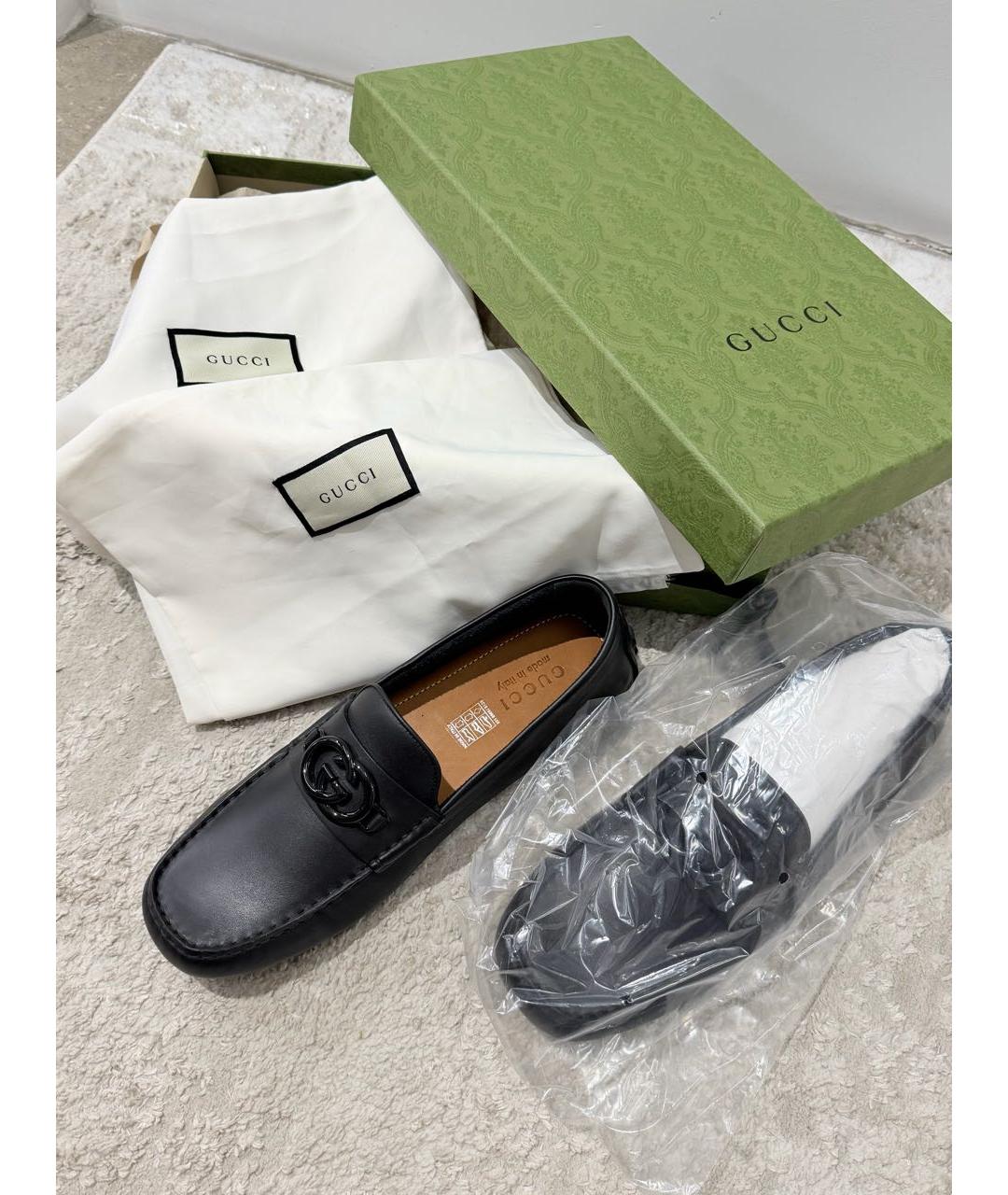 GUCCI Черные кожаные мокасины, фото 8
