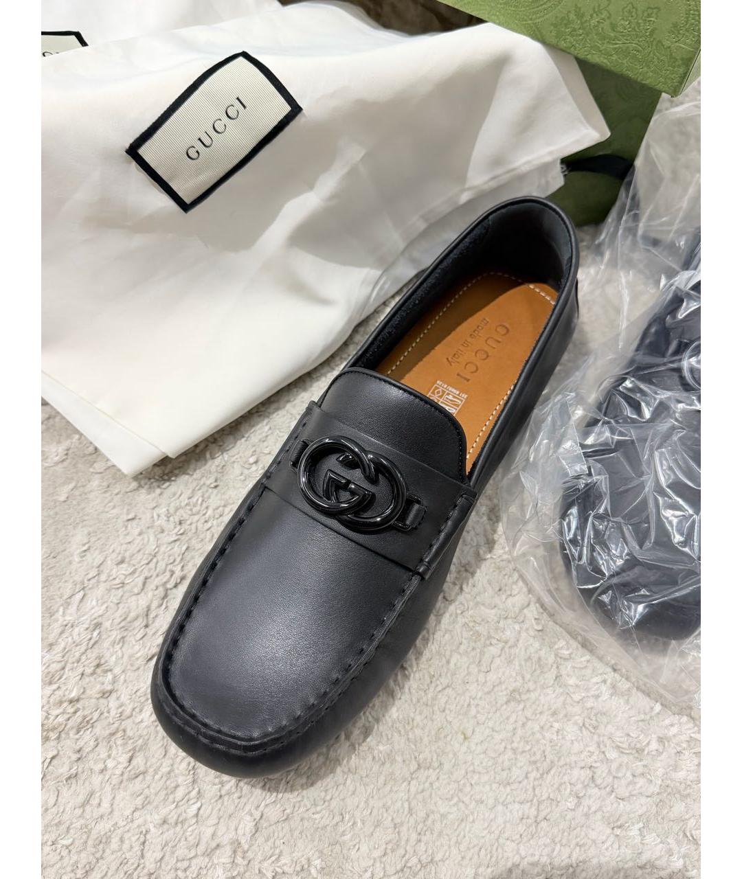 GUCCI Черные кожаные мокасины, фото 6