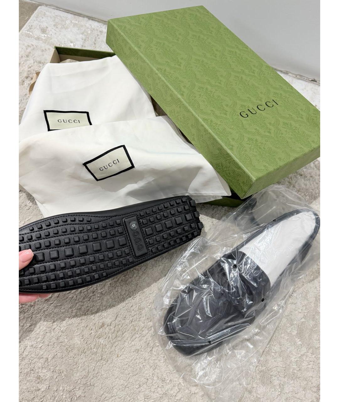 GUCCI Черные кожаные мокасины, фото 4