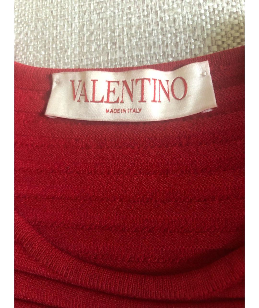VALENTINO Красное вискозное коктейльное платье, фото 3