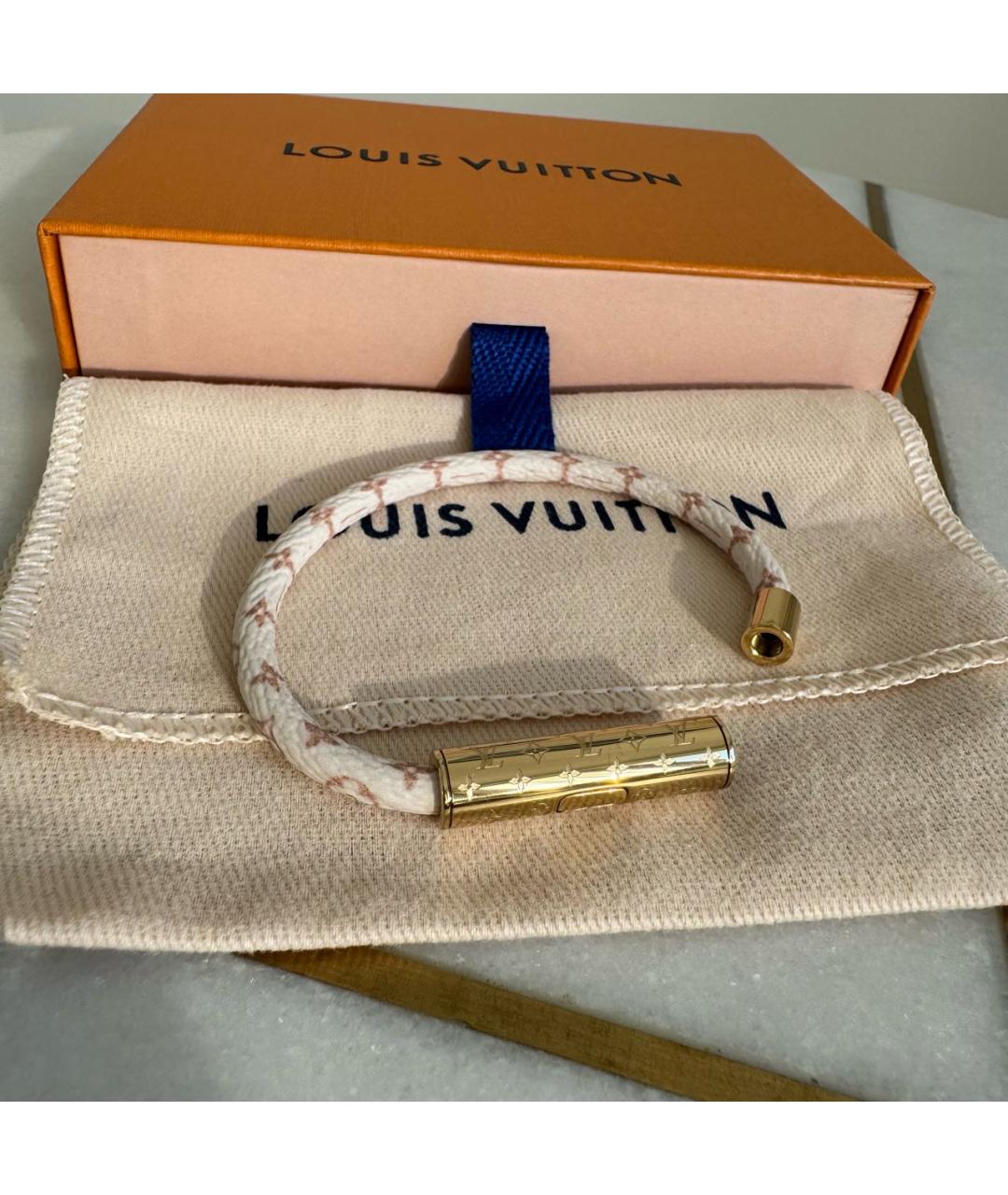 LOUIS VUITTON Бежевый латунный браслет, фото 6