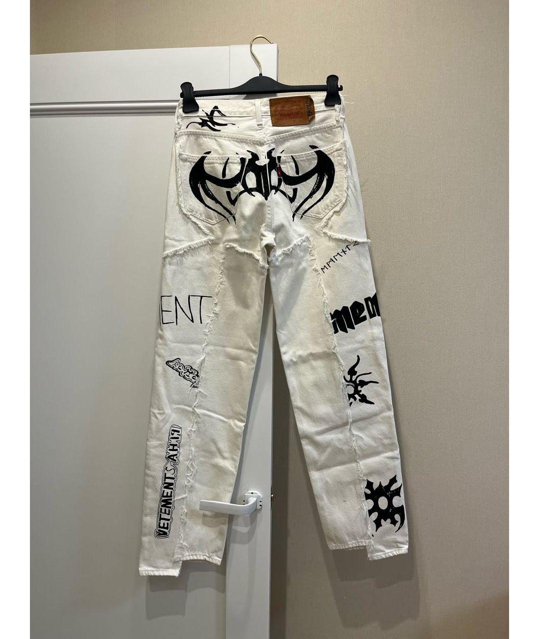 VETEMENTS Белые хлопковые прямые джинсы, фото 2
