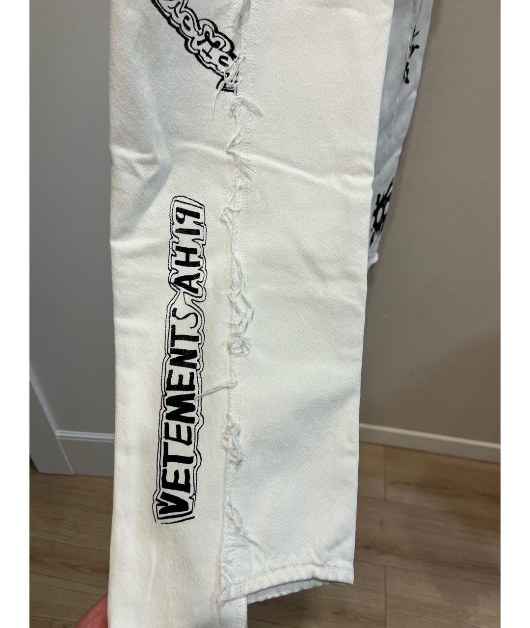 VETEMENTS Белые хлопковые прямые джинсы, фото 4