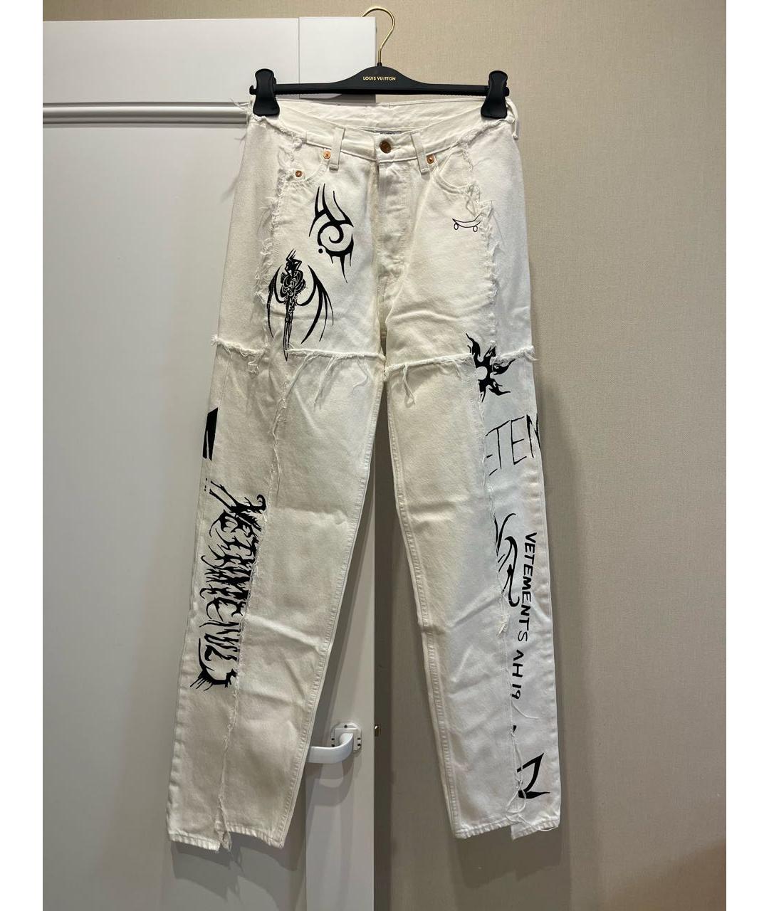 VETEMENTS Белые хлопковые прямые джинсы, фото 9