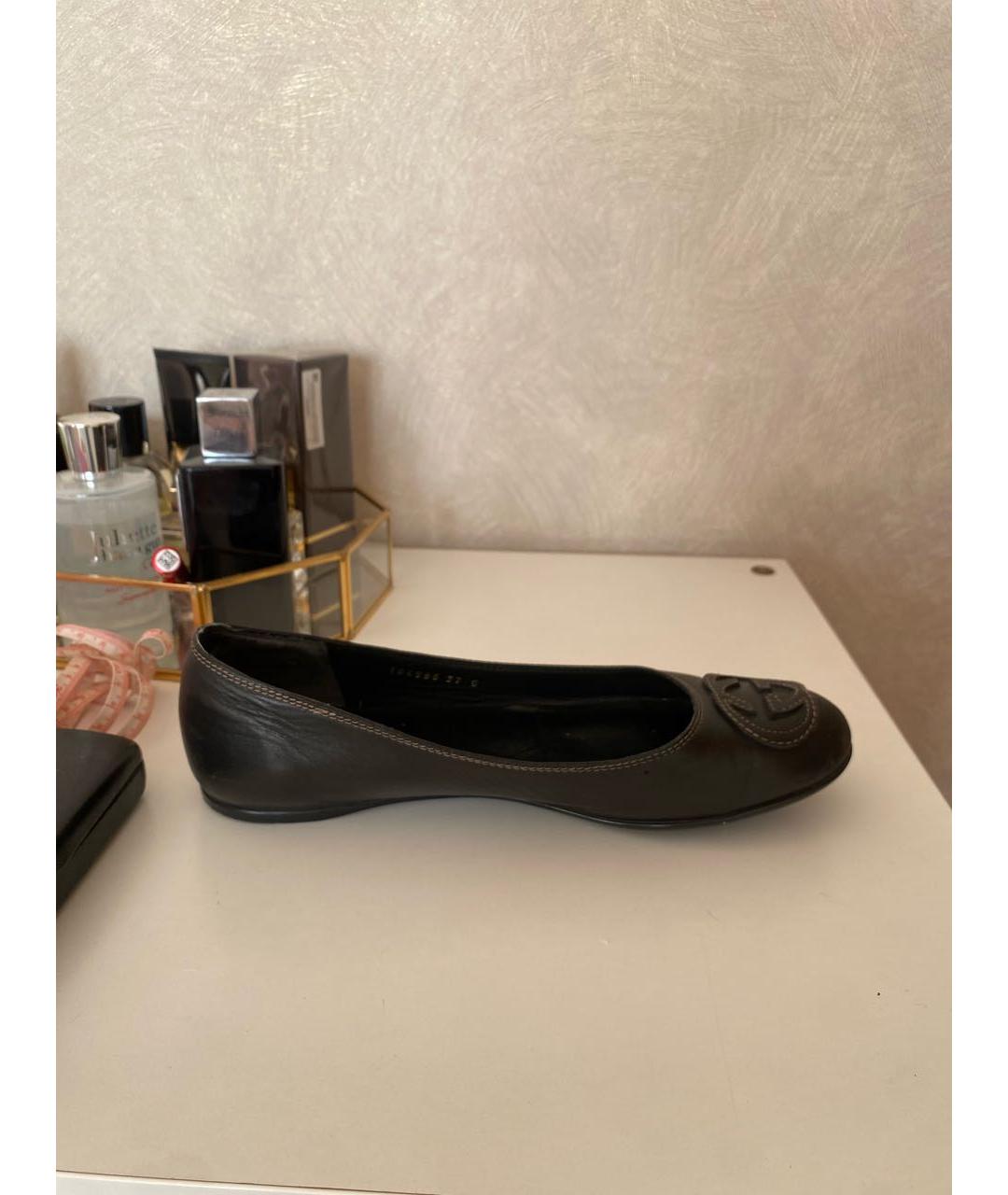 GUCCI Черные кожаные балетки, фото 5
