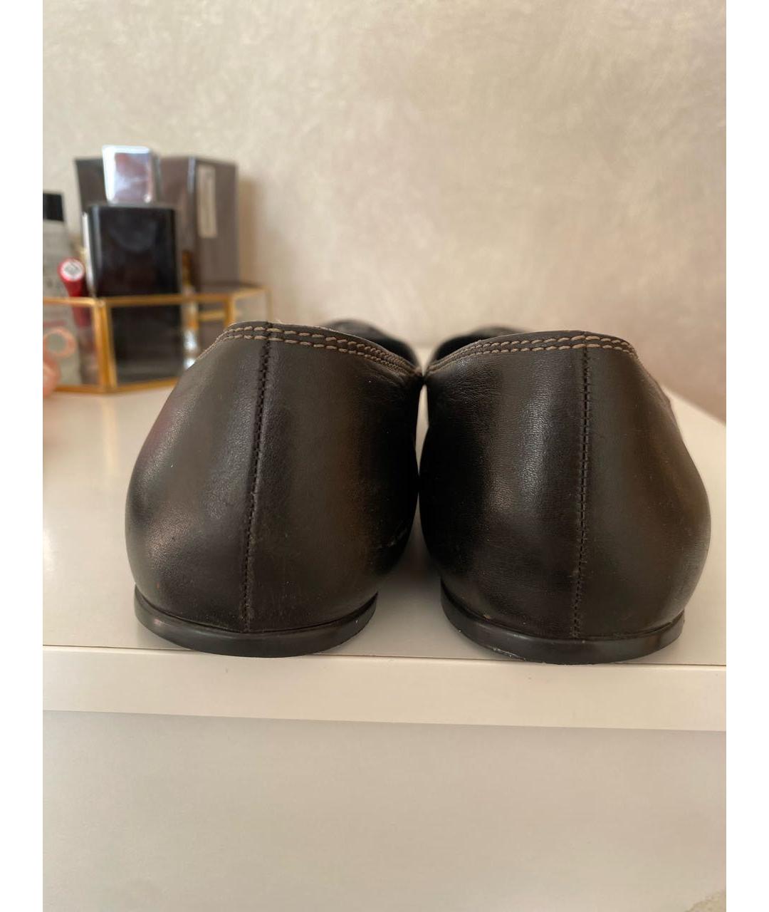 GUCCI Черные кожаные балетки, фото 4
