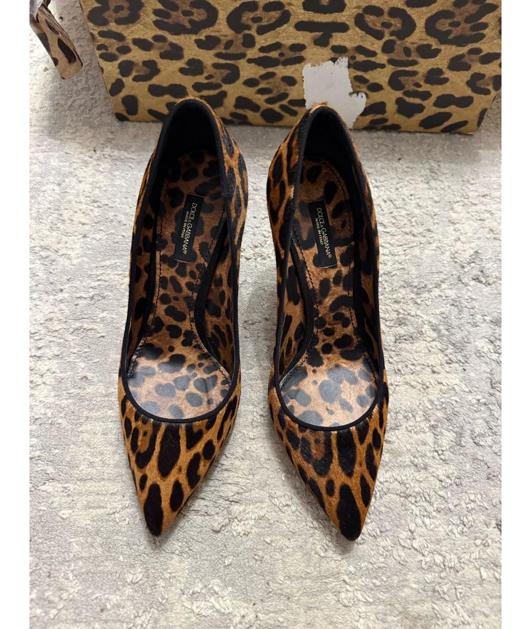 DOLCE&GABBANA Бежевые кожаные туфли, фото 4