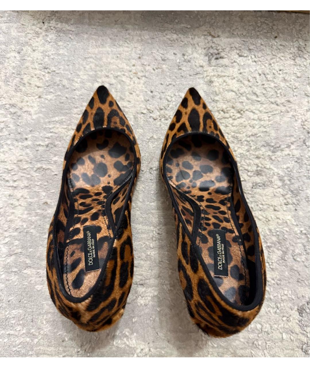 DOLCE&GABBANA Бежевые кожаные туфли, фото 2