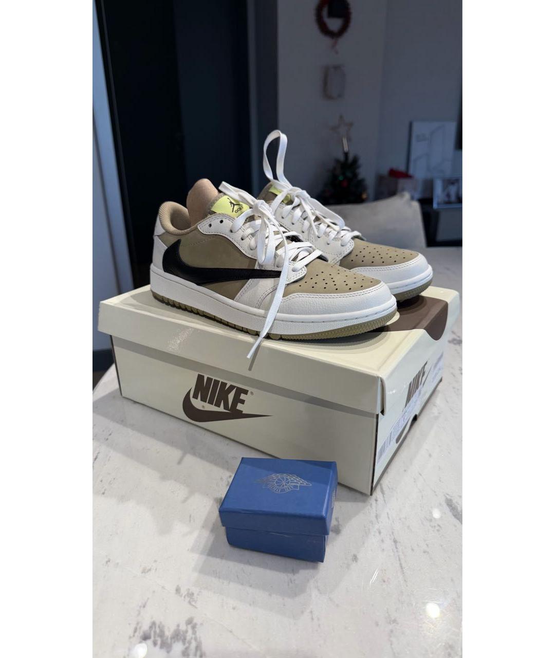 NIKE Бежевые кожаные кеды, фото 2