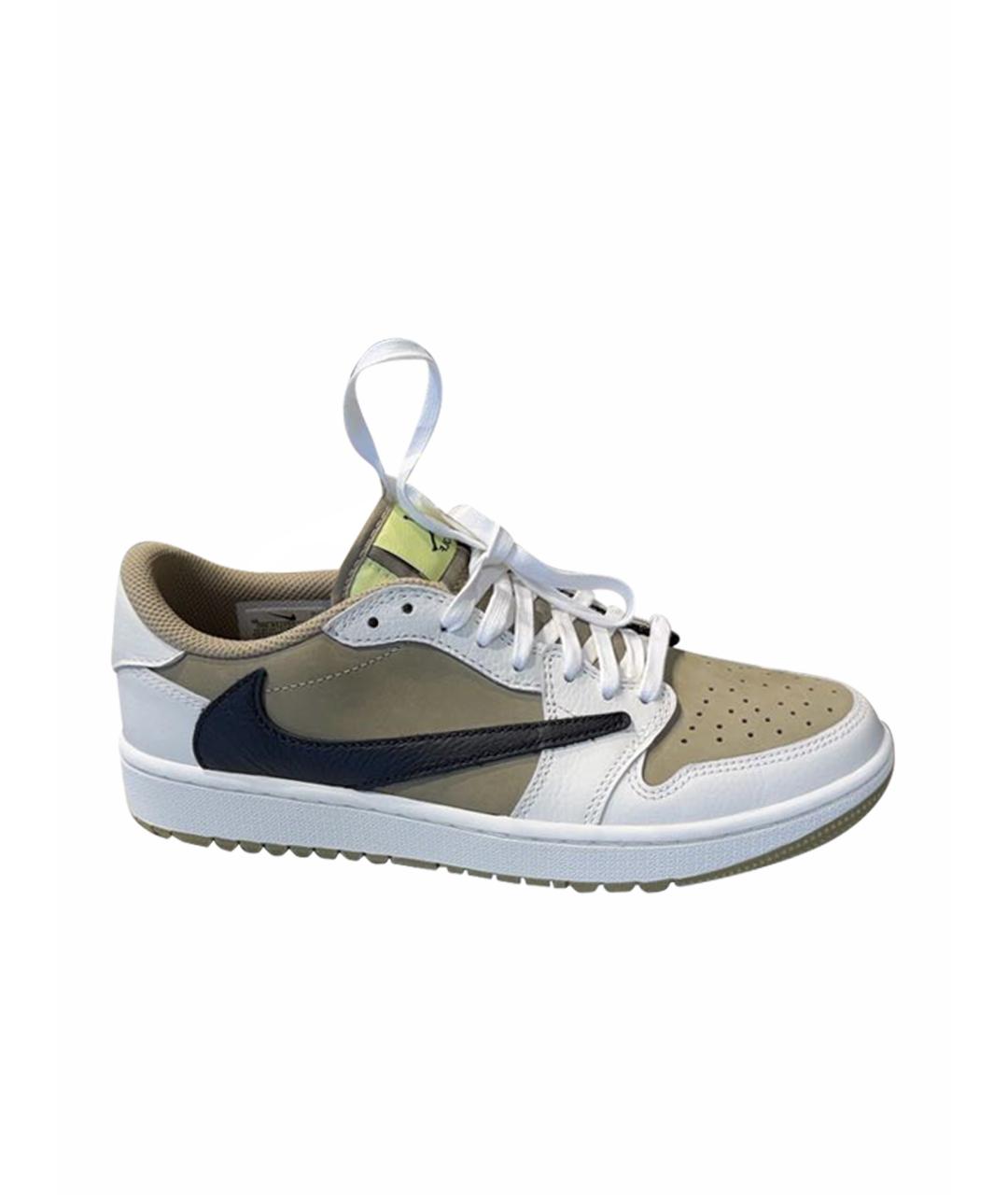 NIKE Бежевые кожаные кеды, фото 1