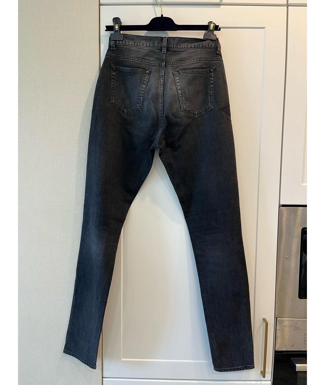 SAINT LAURENT Серые хлопковые джинсы слим, фото 2