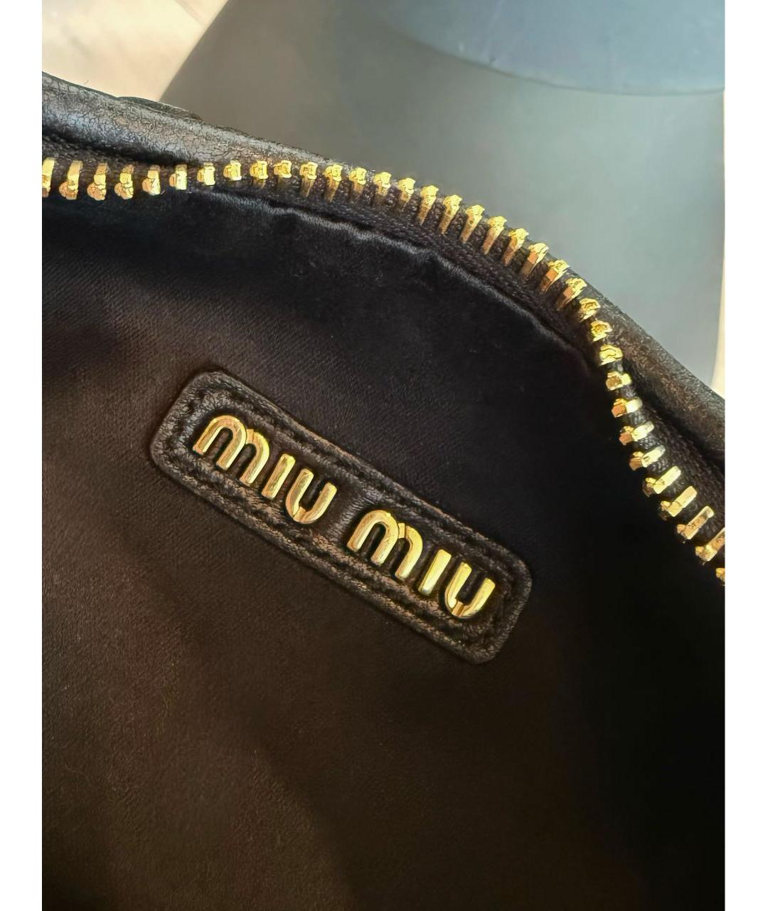 MIU MIU Черная кожаная сумка с короткими ручками, фото 4