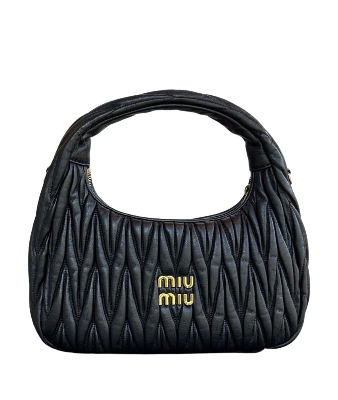 MIU MIU Черная кожаная сумка с короткими ручками, фото 1
