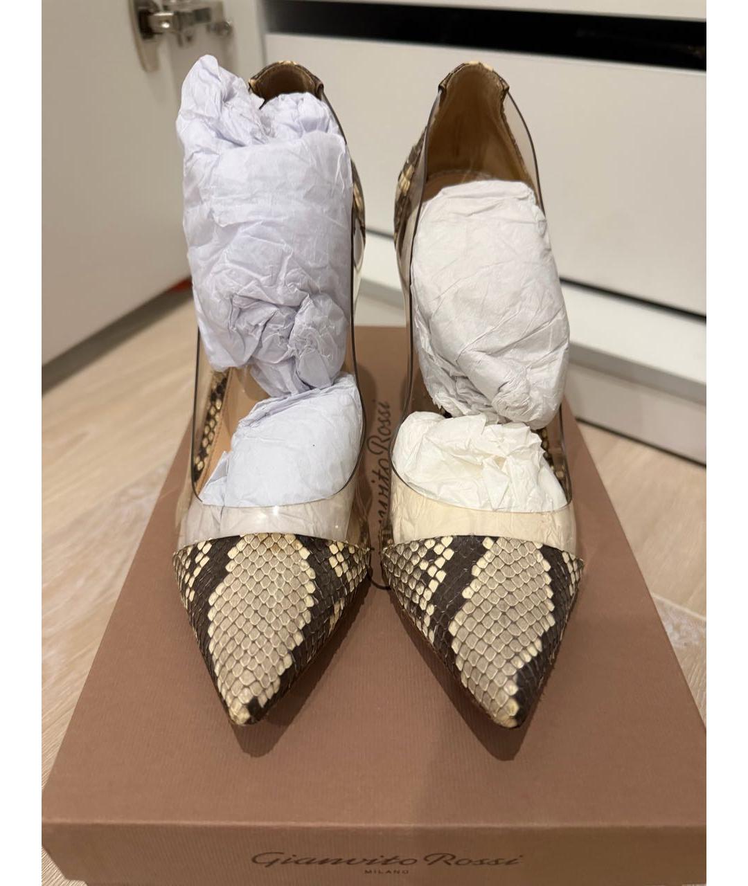 GIANVITO ROSSI Бежевые туфли из экзотической кожи, фото 2