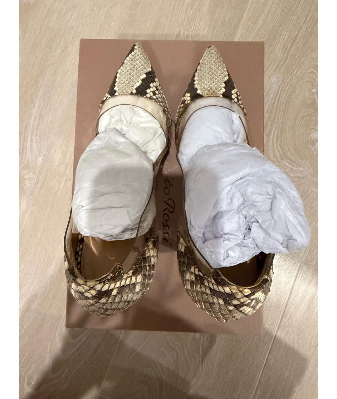 GIANVITO ROSSI Бежевые туфли из экзотической кожи, фото 3