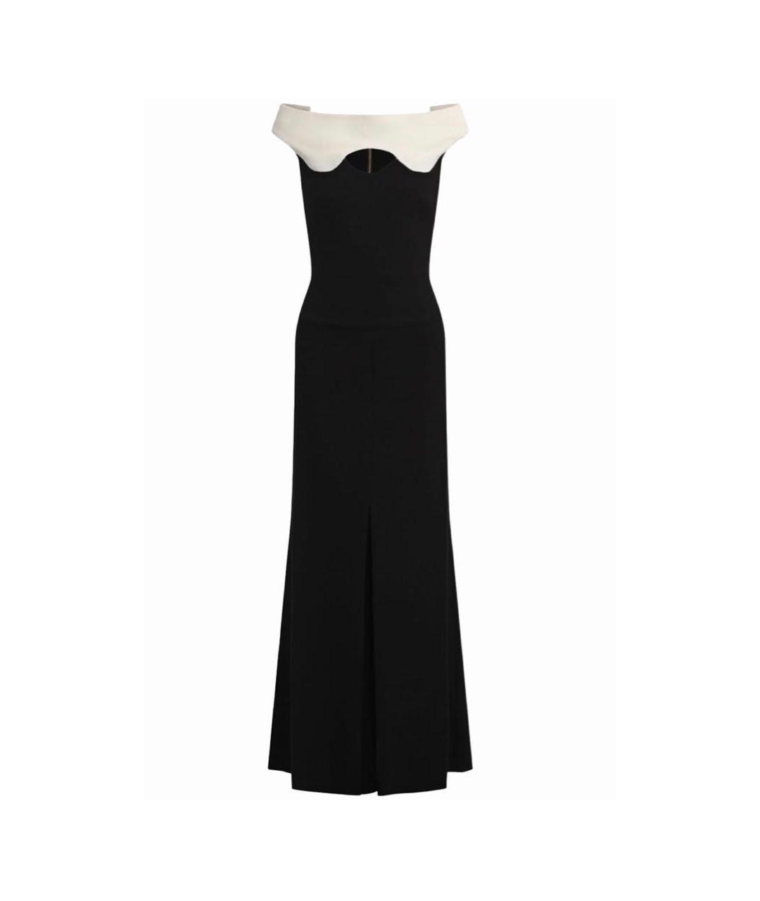 ROLAND MOURET Черное вискозное вечернее платье, фото 5
