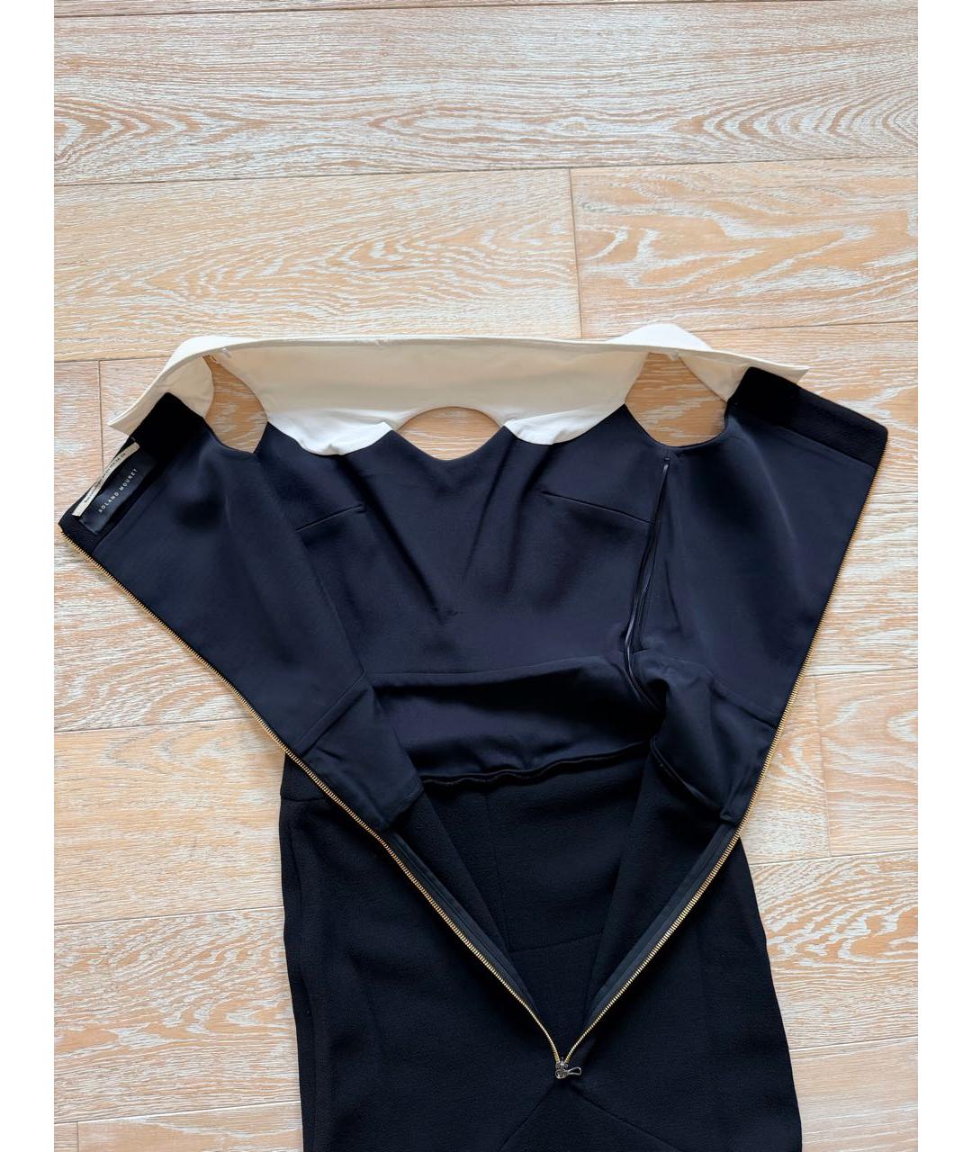 ROLAND MOURET Черное вискозное вечернее платье, фото 4
