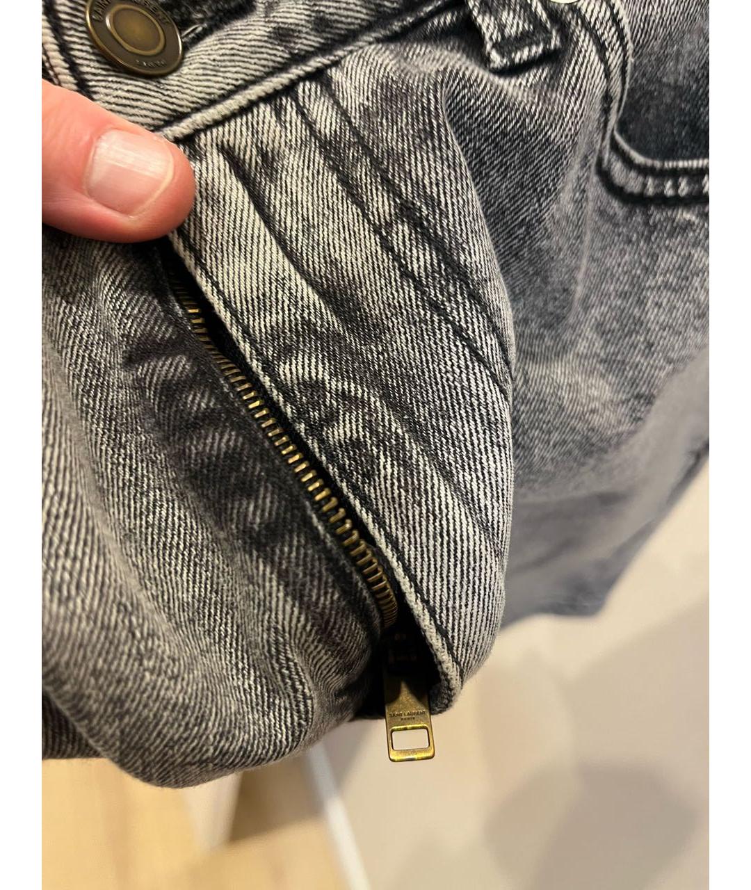 SAINT LAURENT Серые хлопковые шорты, фото 4