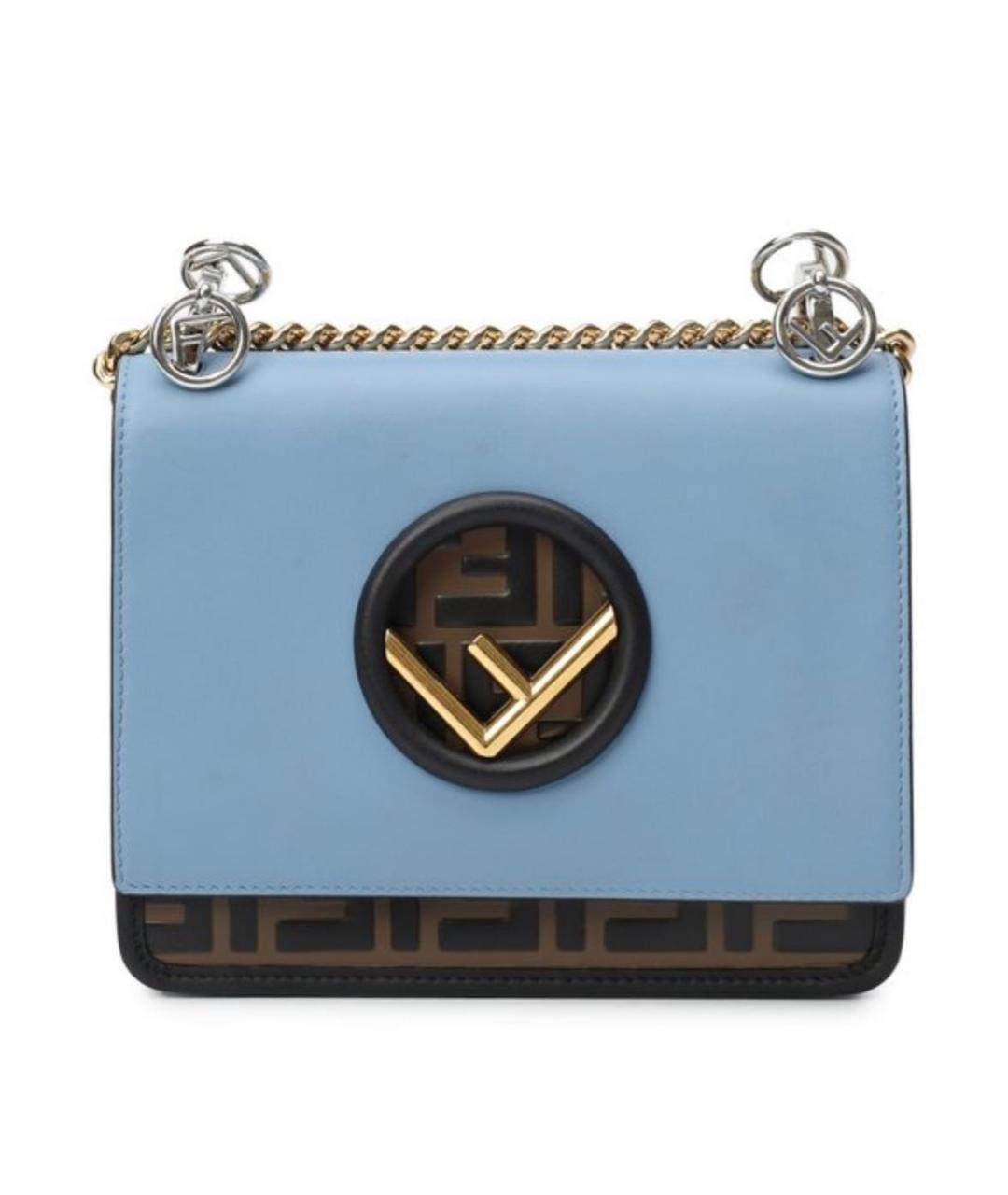 FENDI Голубая кожаная сумка через плечо, фото 1