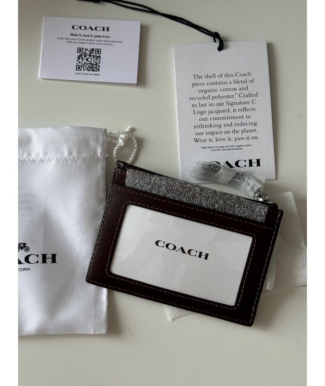 COACH Коричневый кардхолдер, фото 4