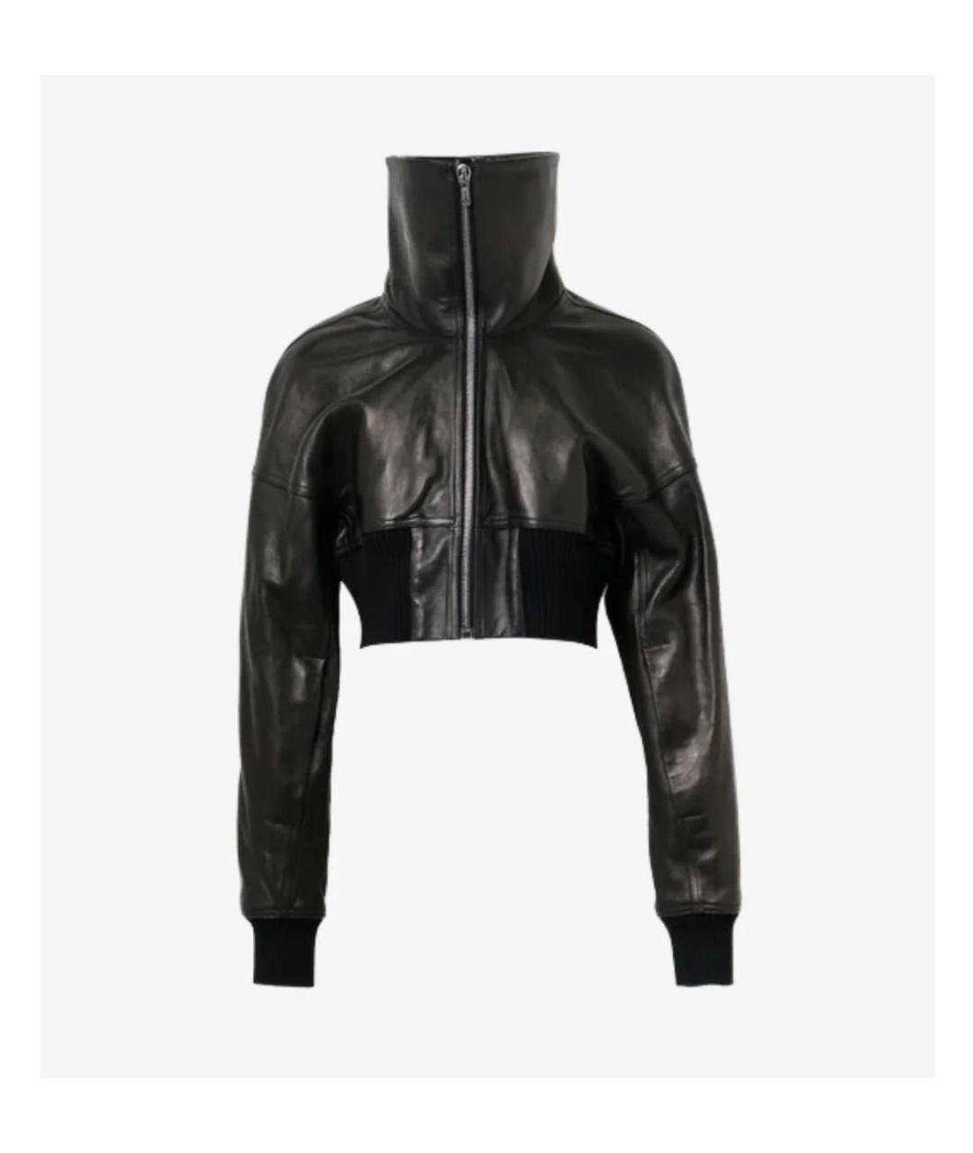 RICK OWENS Черная кожаная куртка, фото 9