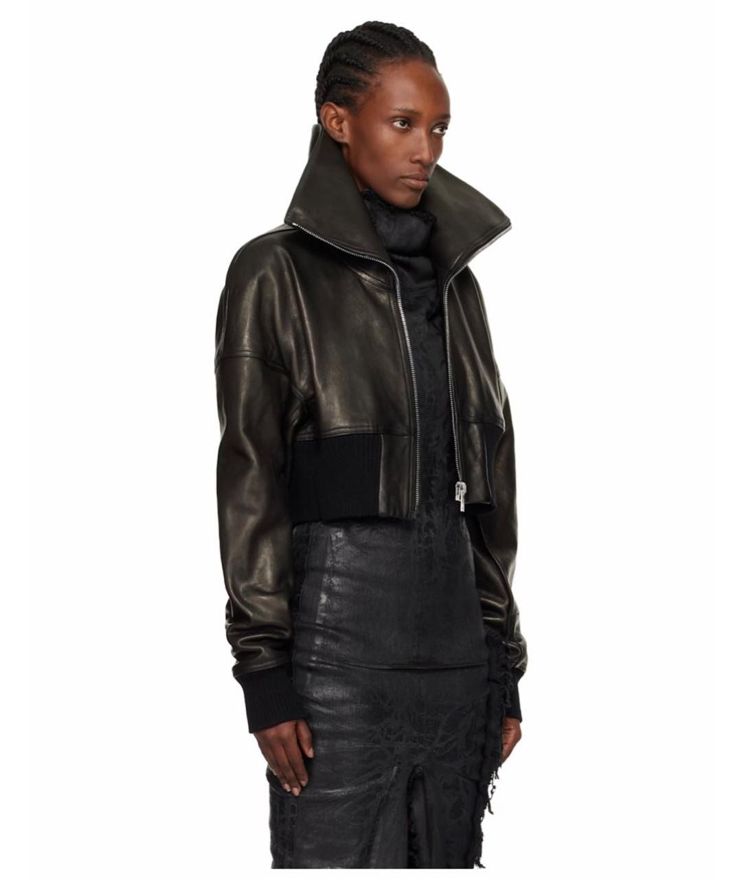 RICK OWENS Черная кожаная куртка, фото 5