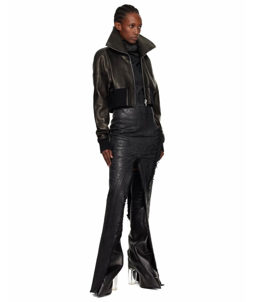 RICK OWENS Черная кожаная куртка, фото 8