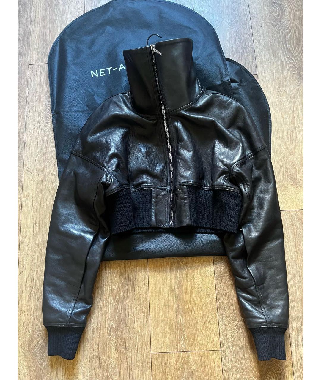 RICK OWENS Черная кожаная куртка, фото 4