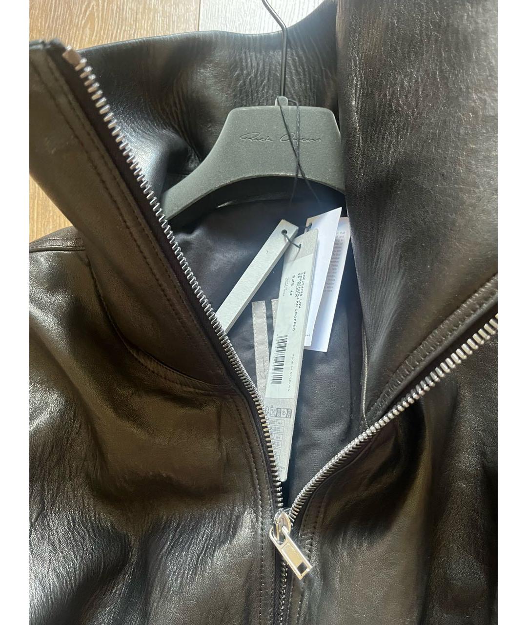 RICK OWENS Черная кожаная куртка, фото 6