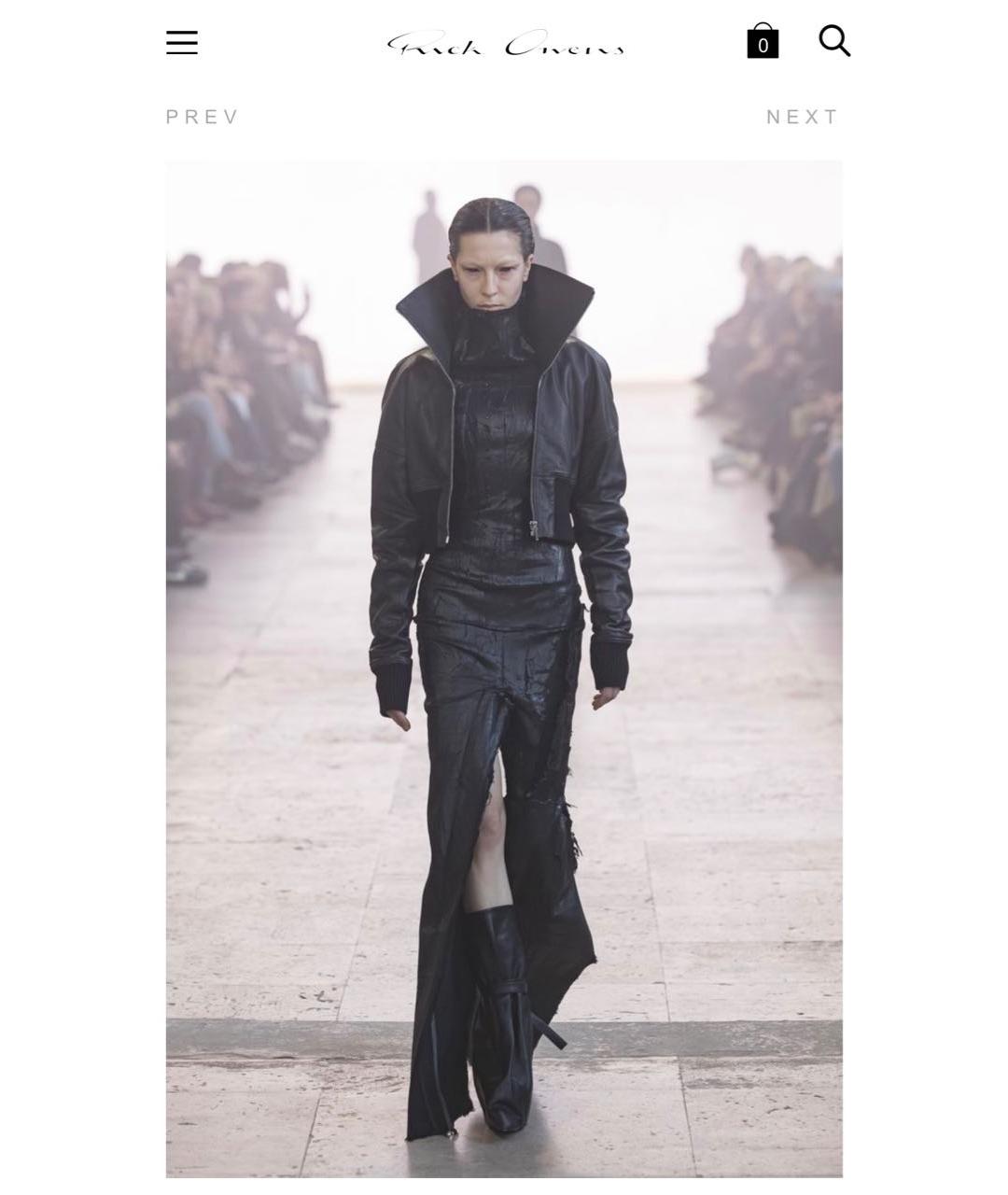 RICK OWENS Черная кожаная куртка, фото 2