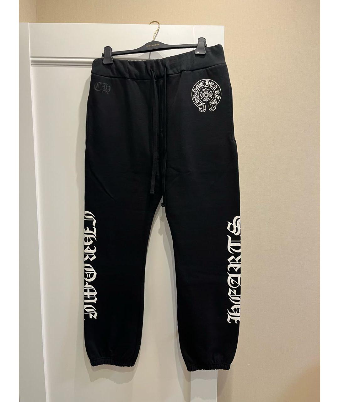CHROME HEARTS Черные хлопковые брюки широкие, фото 9