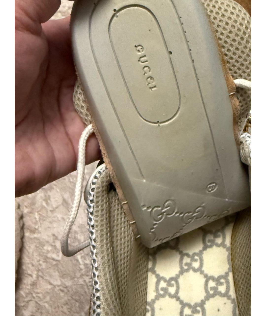 GUCCI Белые текстильные кроссовки, фото 3
