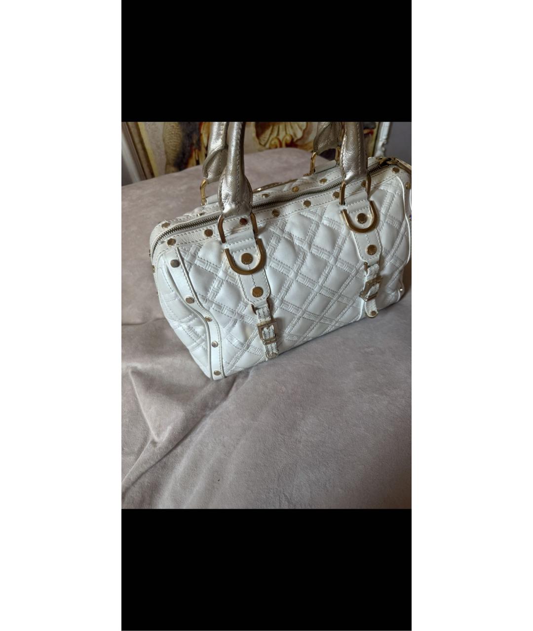 VERSACE COLLECTION Белая кожаная сумка с короткими ручками, фото 2