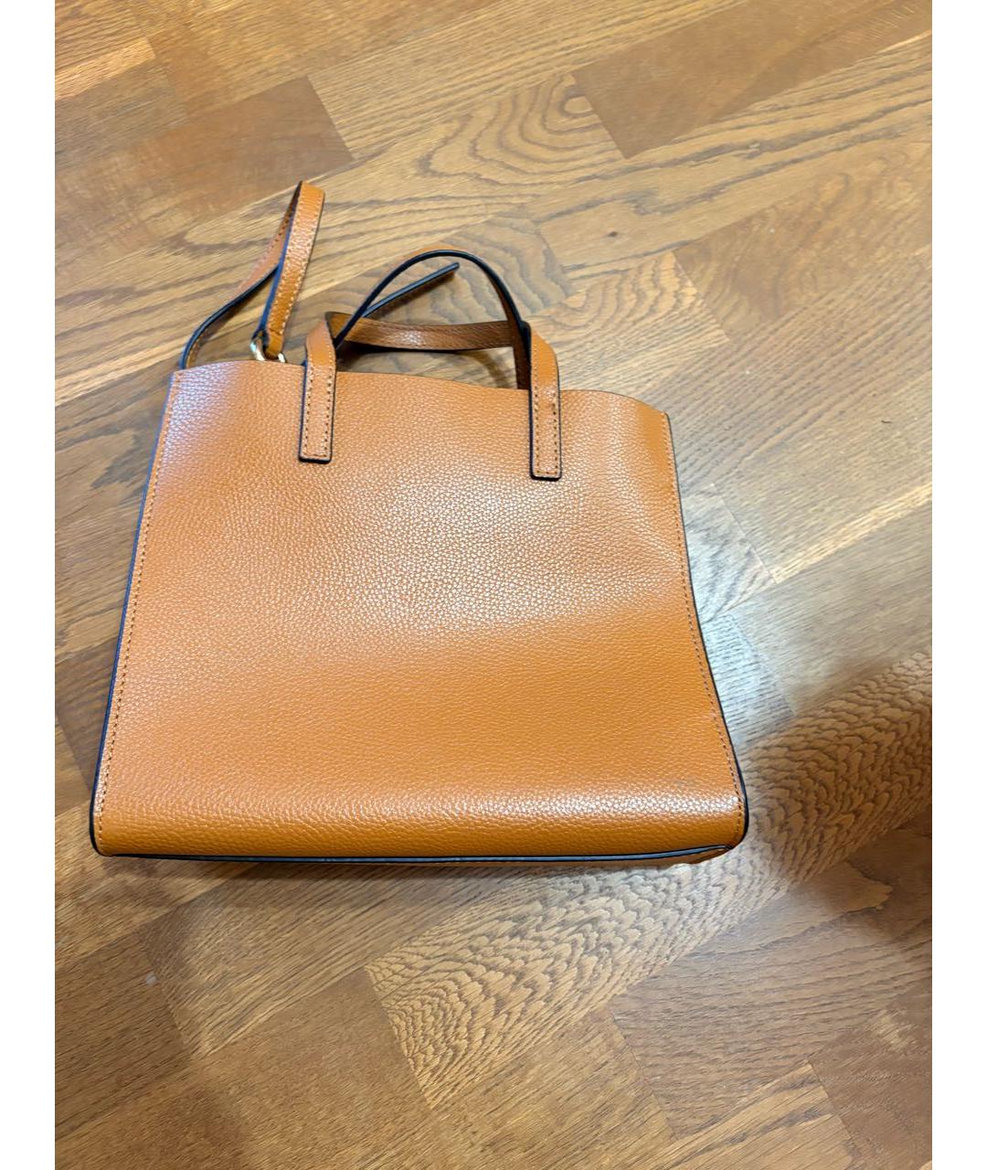 MARC JACOBS Коричневая кожаная сумка с короткими ручками, фото 4