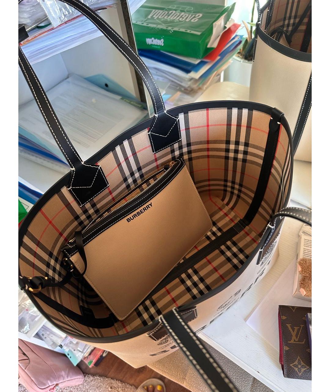 BURBERRY Бежевая сумка тоут, фото 4
