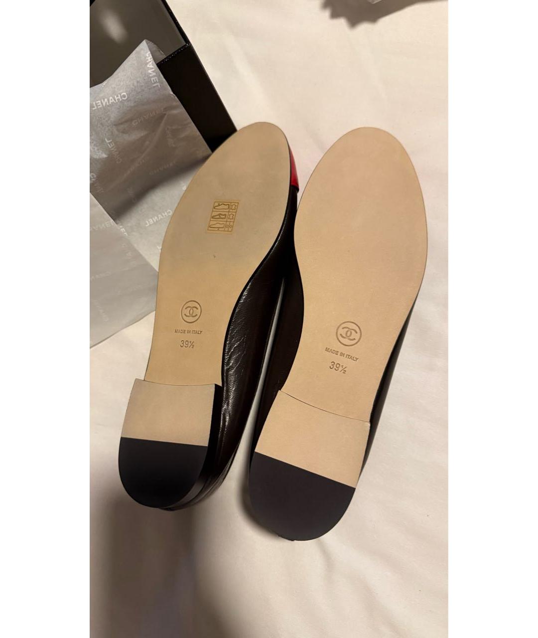 CHANEL Коричневые кожаные балетки, фото 4