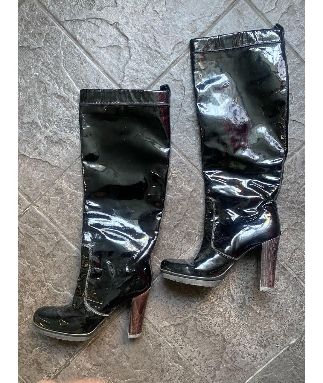 GIANVITO ROSSI Черные сапоги из лакированной кожи, фото 6