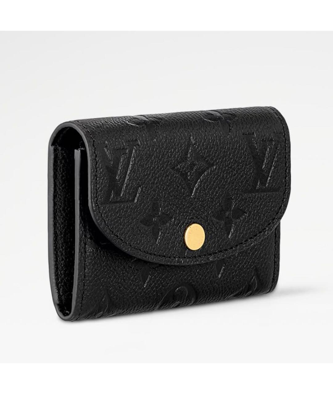 LOUIS VUITTON Черный кожаный кошелек, фото 2