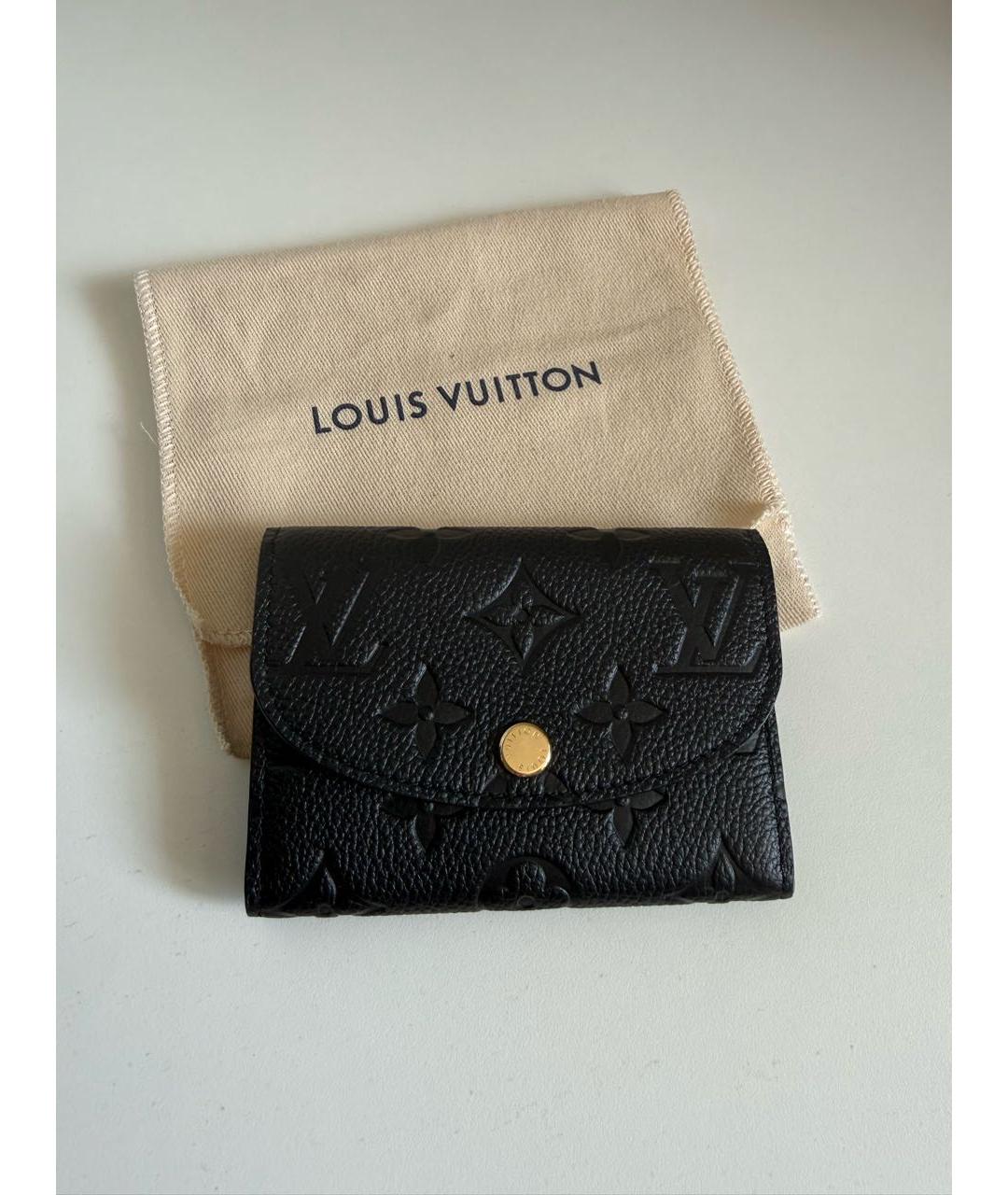 LOUIS VUITTON Черный кожаный кошелек, фото 4