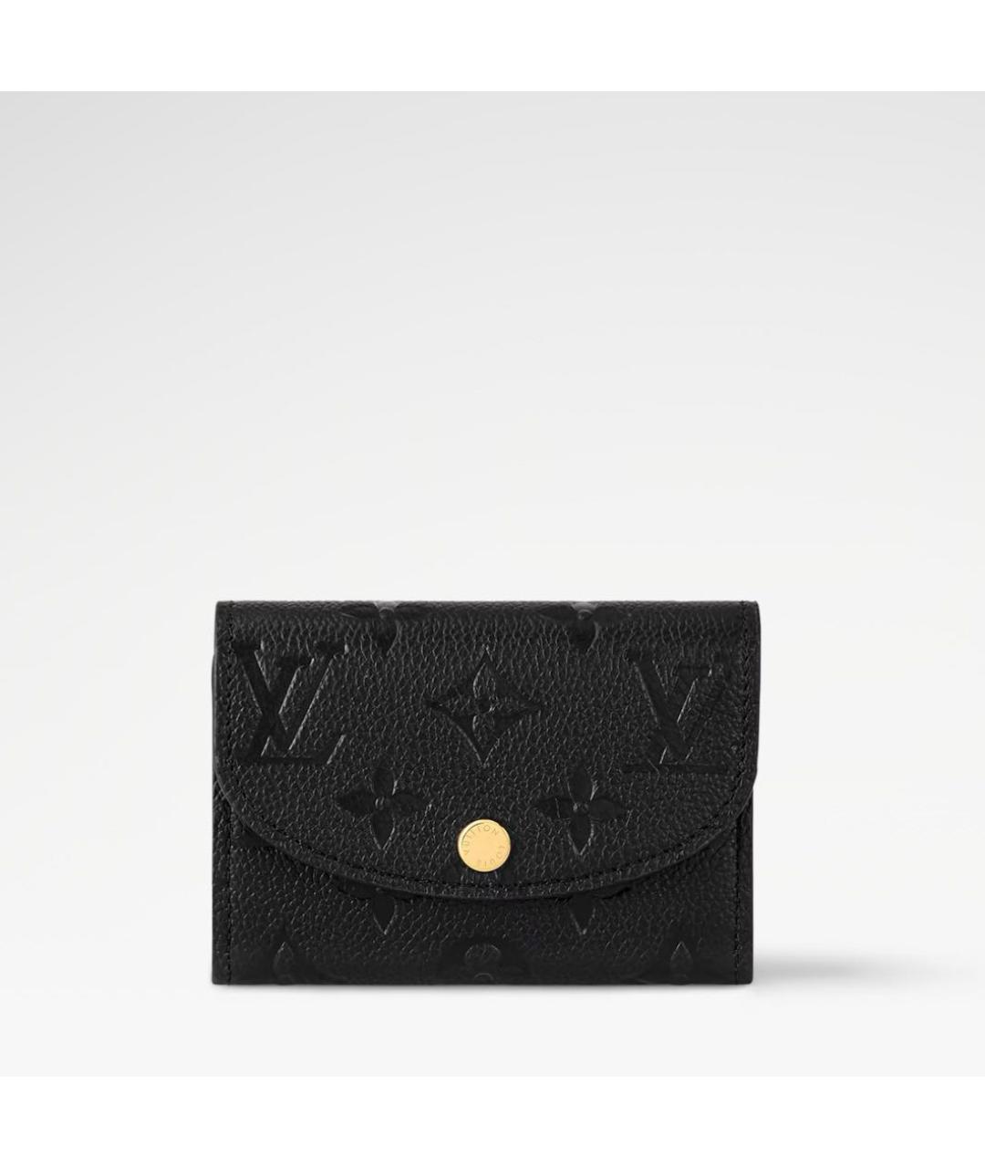 LOUIS VUITTON Черный кожаный кошелек, фото 6