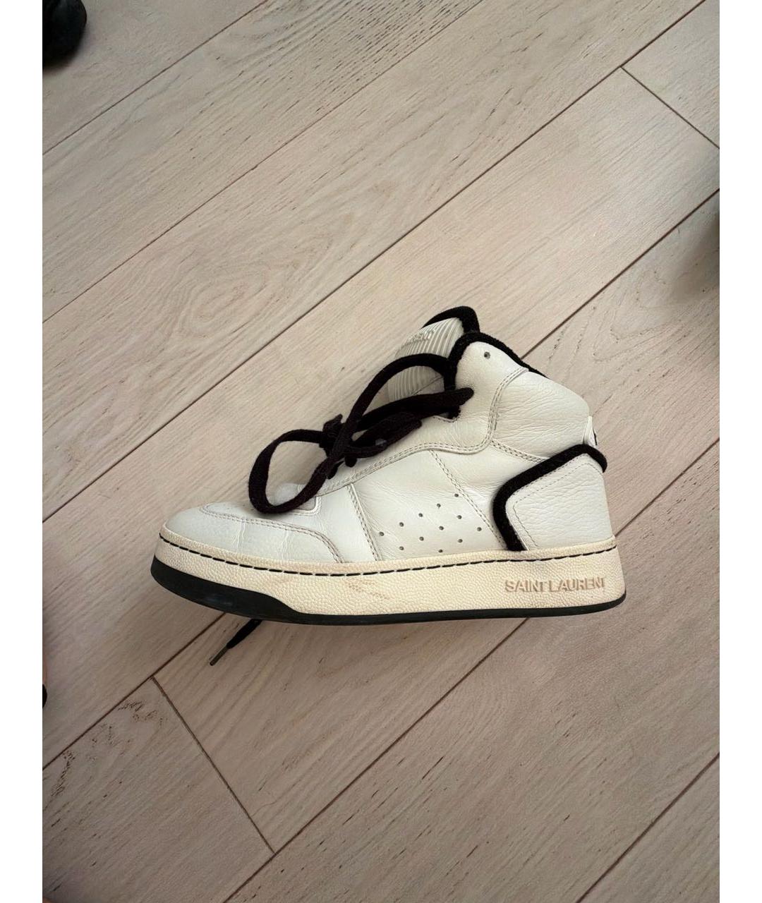 SAINT LAURENT Белые кожаные кеды, фото 5