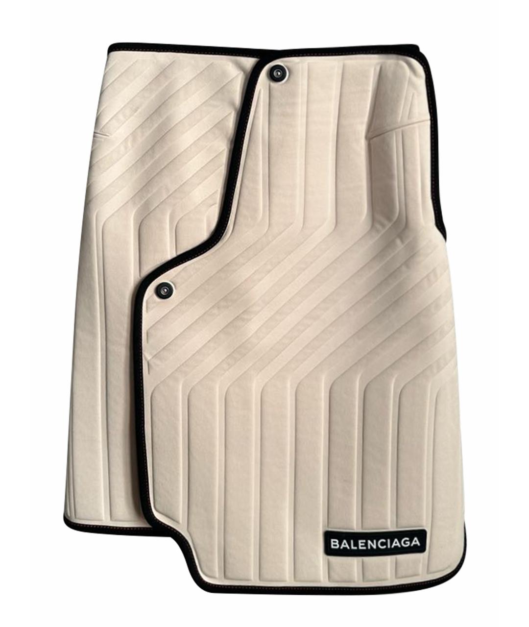 BALENCIAGA Бежевая полиэстеровая юбка мини, фото 1