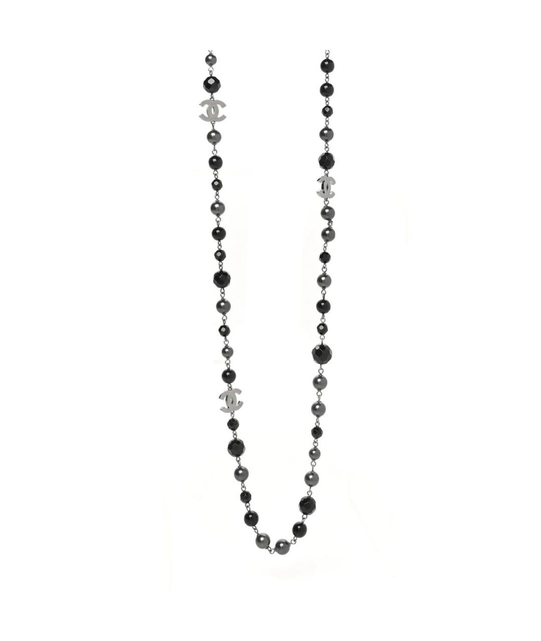 CHANEL Черное жемчужное колье, фото 9